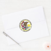 Illinois vlag Verenigde Staten symbool verzegeling Ronde Sticker (Envelop)