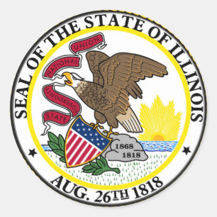 Illinois vlag Verenigde Staten symbool verzegeling Ronde Sticker