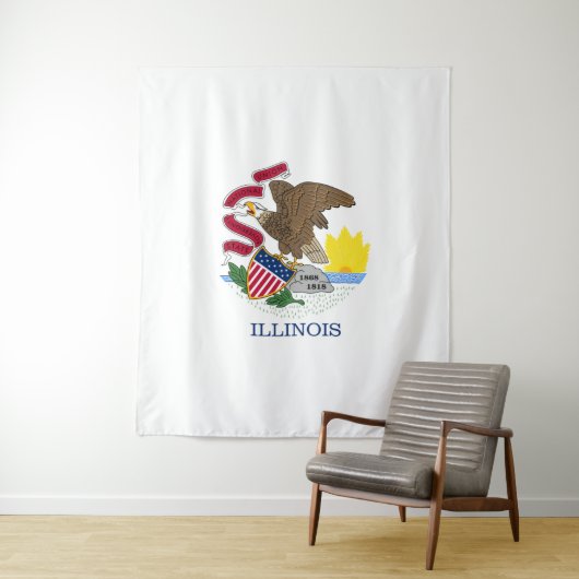 Illinois vlag wandkleed (In situ)