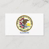 Illinois vlag & zegel, vlag van Illinois Visitekaartje (Voorkant)