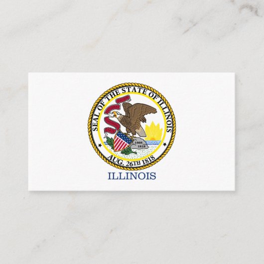 Illinois vlag & zegel, vlag van Illinois Visitekaartje (Voorkant)