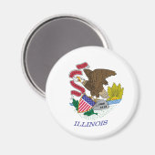 Illinois Vlagmagneet Magneet (Voorkant / Achterkant)