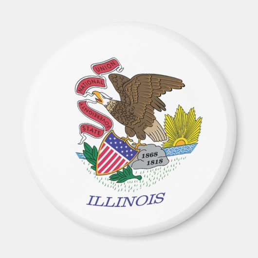Illinois Vlagmagneet Magneet (Voorkant)