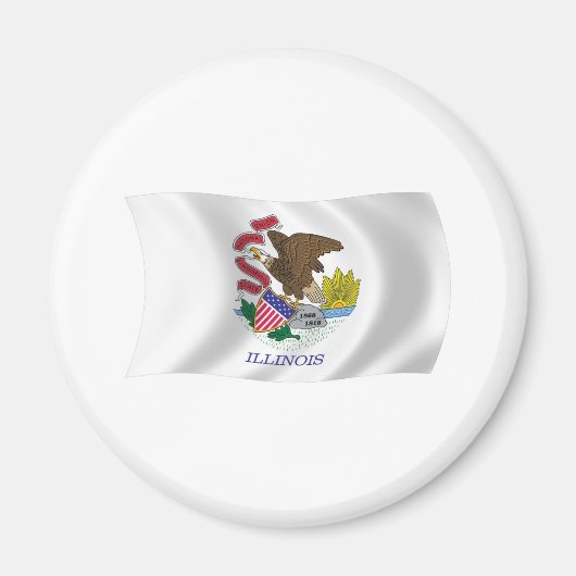 Illinois Vlagmagneet Magneet (Voorkant)