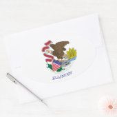 Illinois Vlagsticker Ovale Sticker (Envelop)