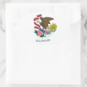 Illinois Vlagsticker Ovale Sticker (Tas)