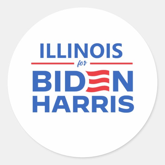 Illinois voor Biden Harris Ronde Sticker (Voorkant)