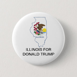 ILLINOIS voor DONALD TRUMP 2020 Presidentiële But Ronde Button 5,7 Cm
