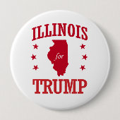 ILLINOIS VOOR DONALD TRUMP RONDE BUTTON 4,0 CM (Voorkant)
