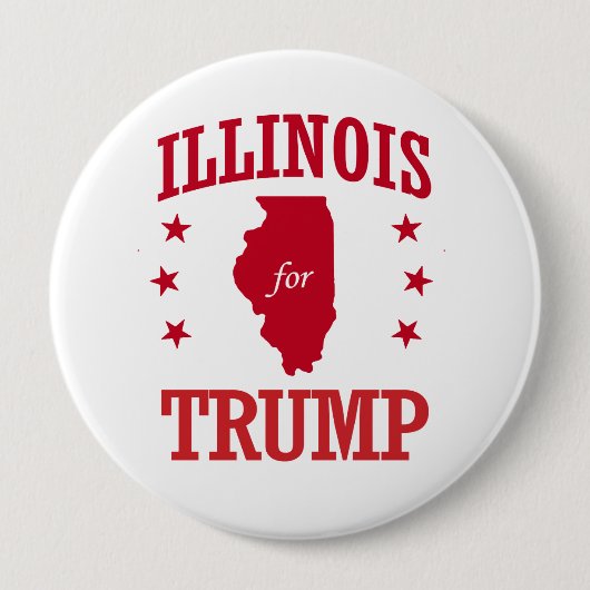 ILLINOIS VOOR DONALD TRUMP RONDE BUTTON 4,0 CM (Voorkant)