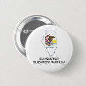 ILLINOIS voor ELIZABETH WARREN 2020 Button (Voorkant /achterkant)