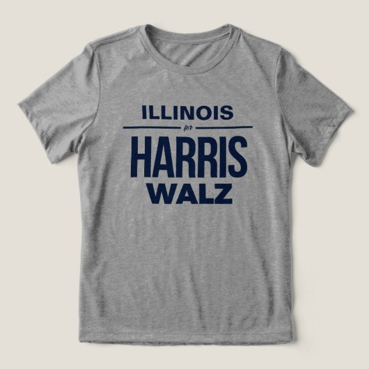 Illinois voor Harris Walz Tri-Blend Shirt (Design voorkant)