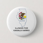 ILLINOIS voor Kamala Harris 2024 Button (Voorkant)