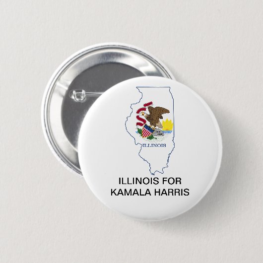 ILLINOIS voor Kamala Harris 2024 Button (Voorkant /achterkant)