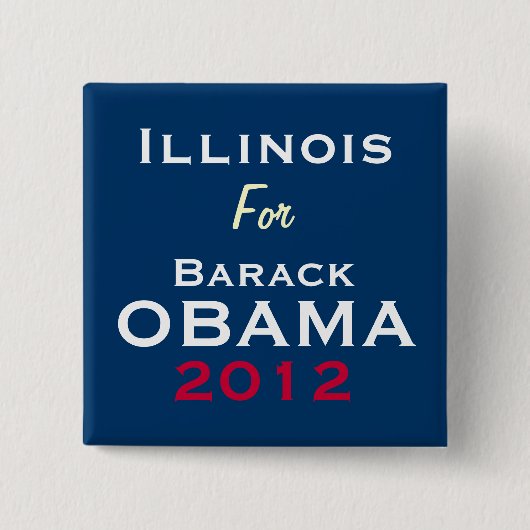 ILLINOIS voor OBAMA 2012 Campaign Button (Voorkant)