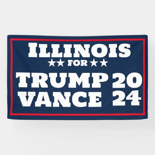 Illinois voor Trump Vance 2024 Banner (Horizontaal)
