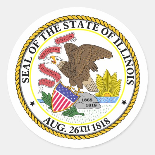 Illinois, VS Ronde Sticker (Voorkant)