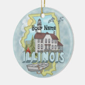 Illinois Vuurtoren aangepaste naam Keramisch Ornament (Links)