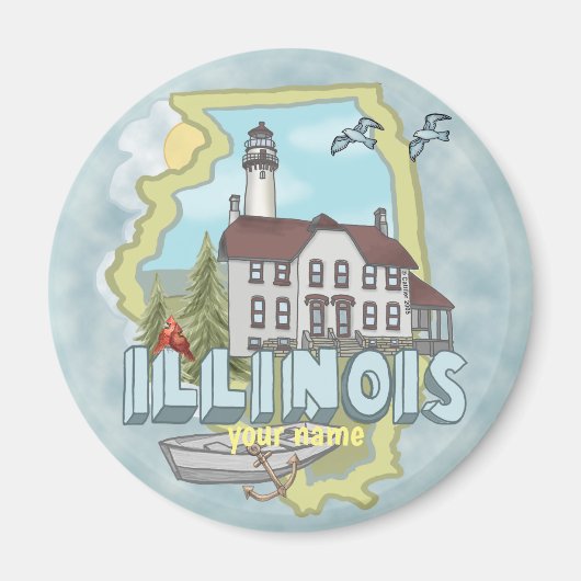 Illinois Vuurtoren Magneet (Voorkant)