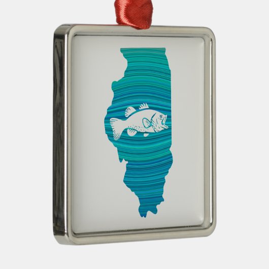 Illinois Wave Fishing Metalen Ornament (Rechts)