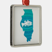 Illinois Wave Vissen Metalen Ornament (Rechts)