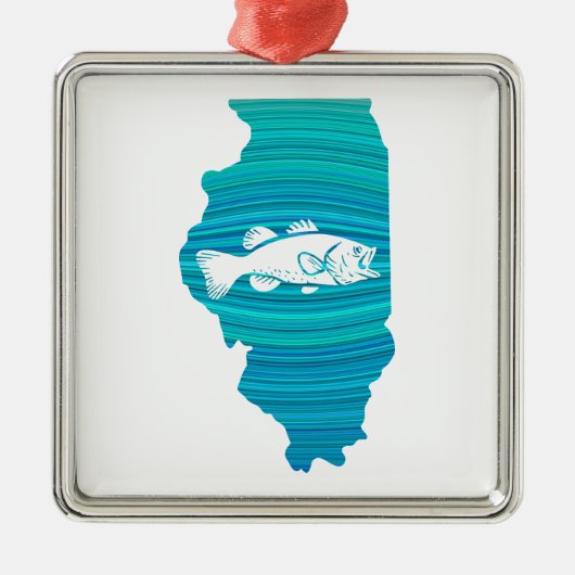 Illinois Wave Vissen Metalen Ornament (Voorkant)