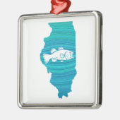 Illinois Wave Vissen Metalen Ornament (Links)