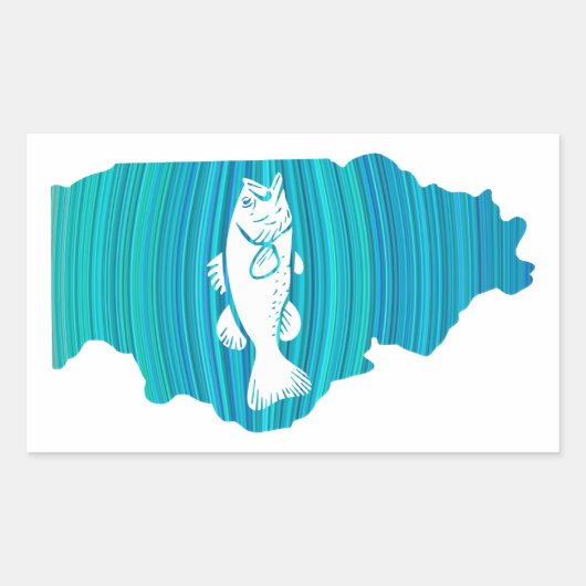Illinois Wave Vissen Rechthoekige Sticker (Voorkant)