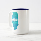Illinois Wave Vissen Tweekleurige Koffiemok (Voorkant links)