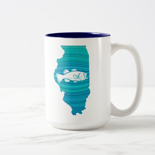 Illinois Wave Vissen Tweekleurige Koffiemok (Rechts)