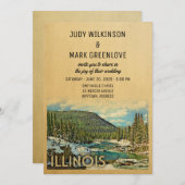 Illinois Wedding Invitation  Natuur Kaart (Voorkant / Achterkant)