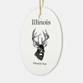 Illinois White Tail Deer Keramisch Ornament (Links)