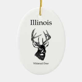 Illinois White Tail Deer Keramisch Ornament
