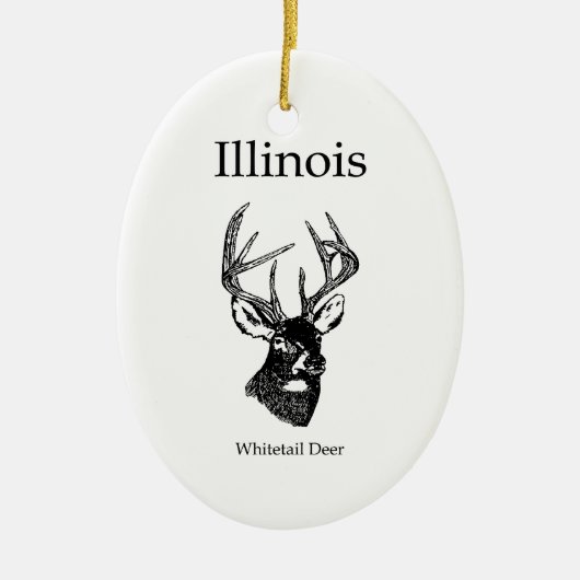 Illinois White Tail Deer Keramisch Ornament (Voorkant)