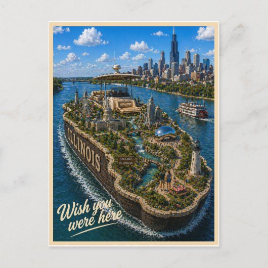 Illinois | Wish You Were Here | State Serie Briefkaart (Voorkant)