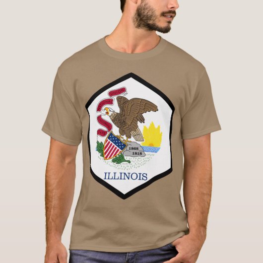 ILLINOIS ZESHOEKIG ZEGEL T-SHIRT (Voorkant)