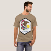 ILLINOIS ZESHOEKIG ZEGEL T-SHIRT (Voorkant volledig)