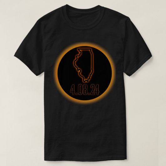 Illinois zonsverduistering 2024 TShirt (Design voorkant)