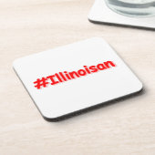 "#Illinoisan " Cute Design. Bestel nu Bier Onderzetter (Linkerzijde)