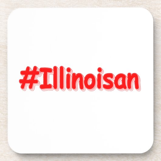 "#Illinoisan " Cute Design. Bestel nu Bier Onderzetter (Voorkant)
