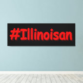 "#Illinoisan " Cute Design. Bestel nu Canvas Afdruk (Insitu (Houten vloer))