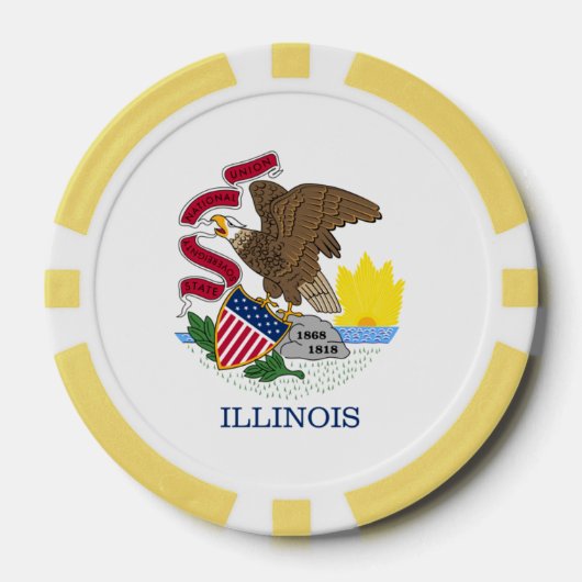 Illinoisan Flag, Flag of Illinois Poker Chips (Voorkant)