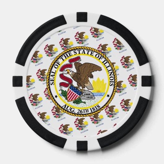 Illinoisan Flag & Seal, Illinois Poker Chips (Voorkant)