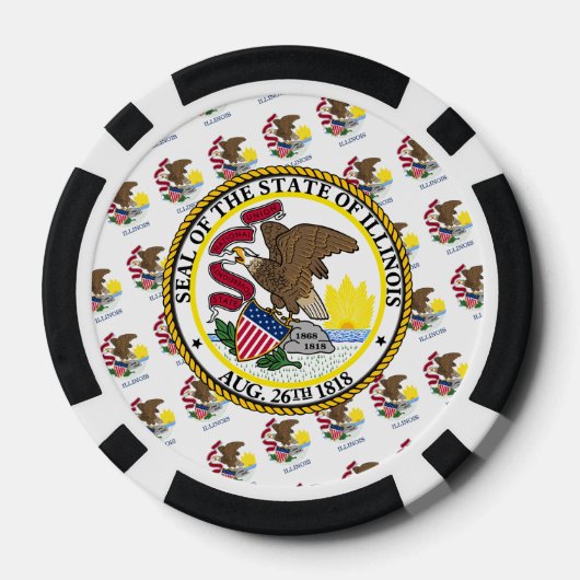 Illinoisan Flag & Seal, Illinois Poker Chips (Achterkant)