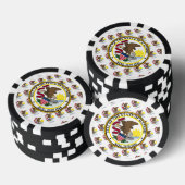 Illinoisan Flag & Seal, Illinois Poker Chips (Opstapeling)