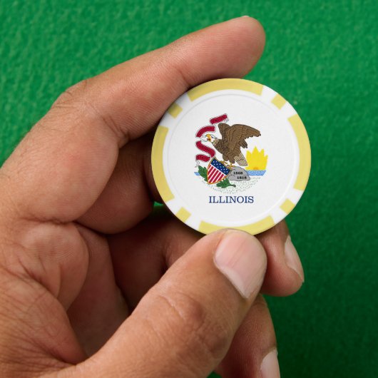 Illinoisan Vlag, Vlag van Illinois Poker Chips (Hand)