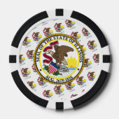 Illinoisan Vlag & Zegel, Illinois Poker Chips (Voorkant)
