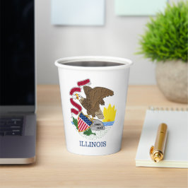 Illinoisan Vlag & Zegel, Vlag van Illinois Papieren Bekers