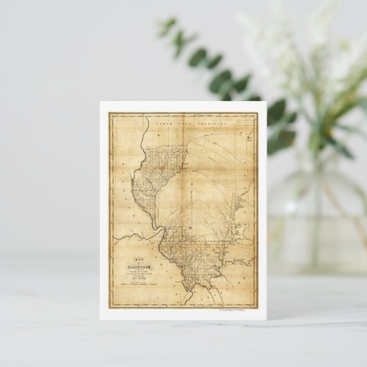 IllinoisPanoramic MapIllinois Briefkaart (Staand voorkant)