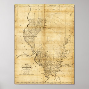 IllinoisPanoramic MapIllinois Poster